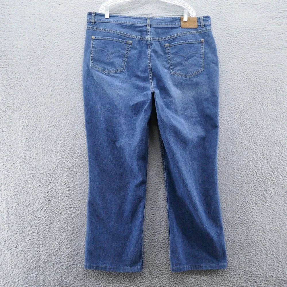 Jack of Spades Mens Medium Wash Straight Leg Stretch Jeans Blue 42x30